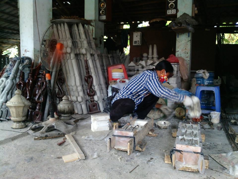 Xưởng Minh Thiện Vĩnh Phúc chuyển giao công nghệ , hướng dẫn dạy  nghề làm khuôn mẫu hoa văn bê tông