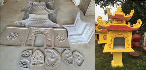 KHUÔN cây hương hai mái(chân đổ llền có lòng trong)